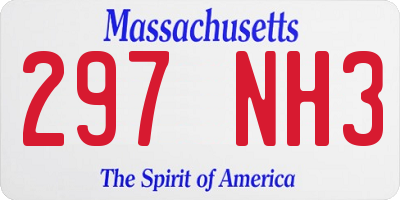 MA license plate 297NH3