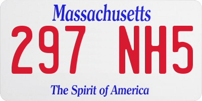 MA license plate 297NH5