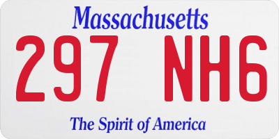 MA license plate 297NH6