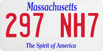 MA license plate 297NH7