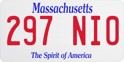 MA license plate 297NI0