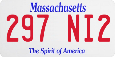 MA license plate 297NI2
