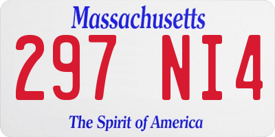 MA license plate 297NI4