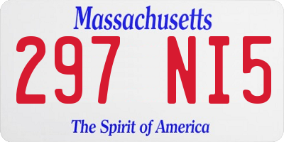 MA license plate 297NI5