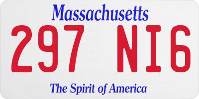 MA license plate 297NI6