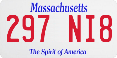 MA license plate 297NI8