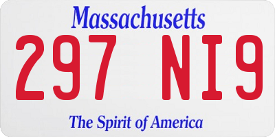 MA license plate 297NI9