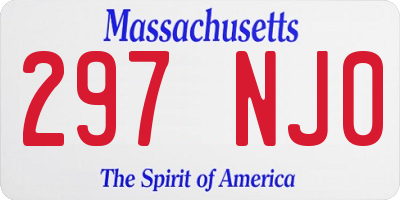 MA license plate 297NJ0