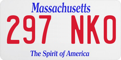 MA license plate 297NK0