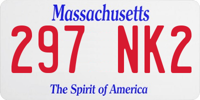 MA license plate 297NK2