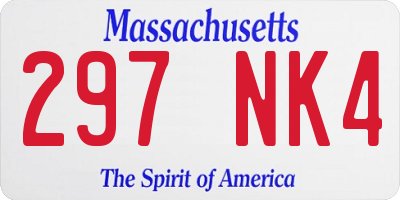 MA license plate 297NK4
