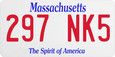MA license plate 297NK5