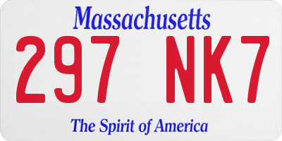 MA license plate 297NK7