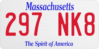 MA license plate 297NK8