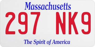 MA license plate 297NK9
