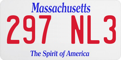 MA license plate 297NL3