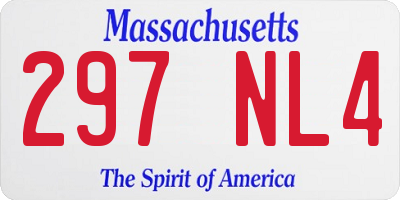 MA license plate 297NL4