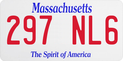 MA license plate 297NL6
