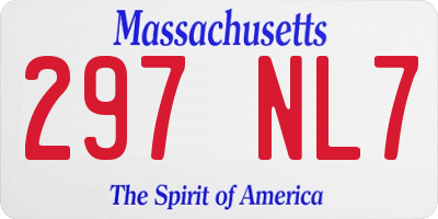 MA license plate 297NL7
