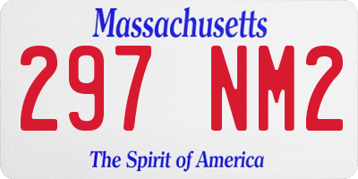 MA license plate 297NM2
