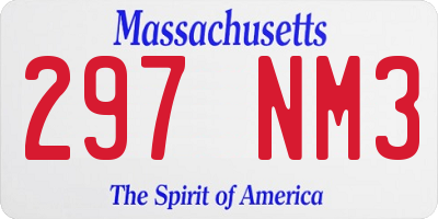 MA license plate 297NM3
