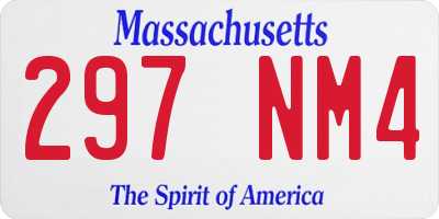 MA license plate 297NM4