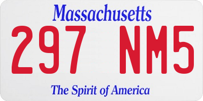 MA license plate 297NM5