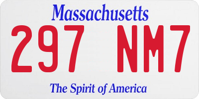 MA license plate 297NM7