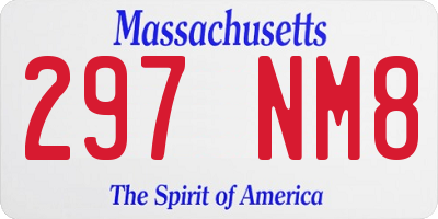 MA license plate 297NM8