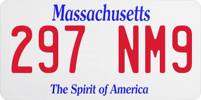 MA license plate 297NM9