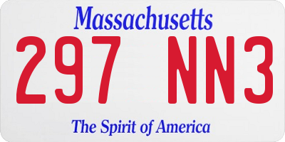 MA license plate 297NN3