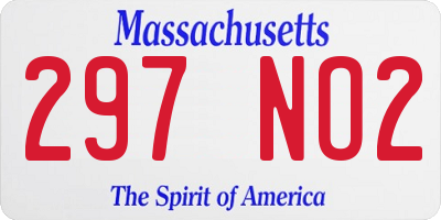 MA license plate 297NO2