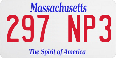 MA license plate 297NP3