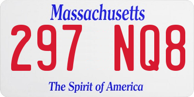 MA license plate 297NQ8