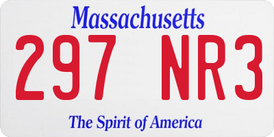MA license plate 297NR3