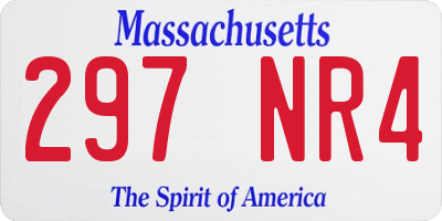 MA license plate 297NR4