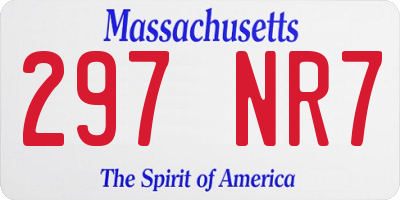 MA license plate 297NR7