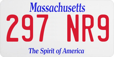 MA license plate 297NR9