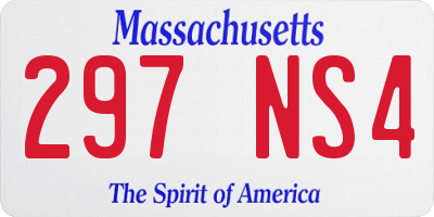 MA license plate 297NS4