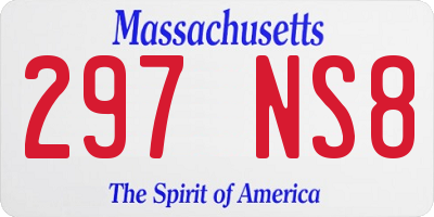 MA license plate 297NS8