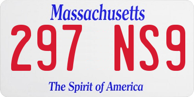 MA license plate 297NS9