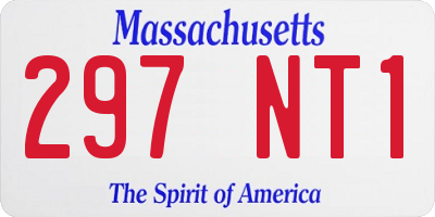 MA license plate 297NT1