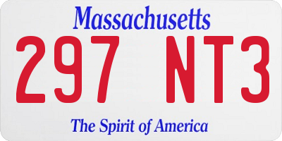 MA license plate 297NT3