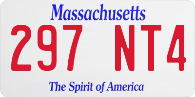 MA license plate 297NT4