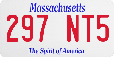 MA license plate 297NT5