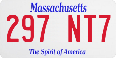 MA license plate 297NT7