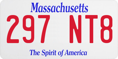 MA license plate 297NT8