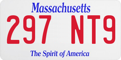 MA license plate 297NT9