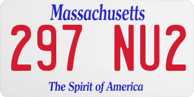 MA license plate 297NU2