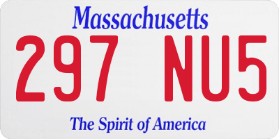 MA license plate 297NU5